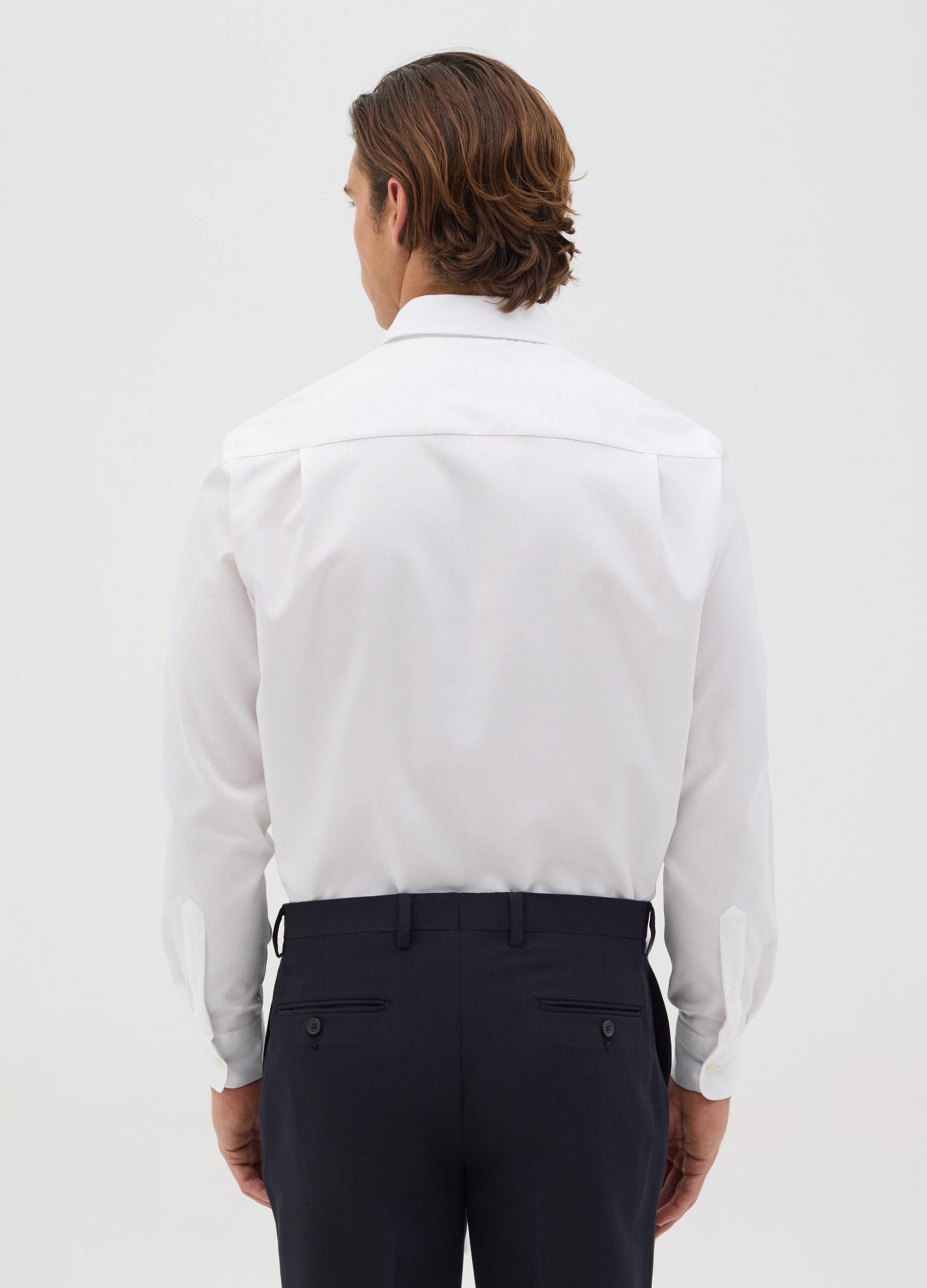 Camicia regular fit bianca no stiro