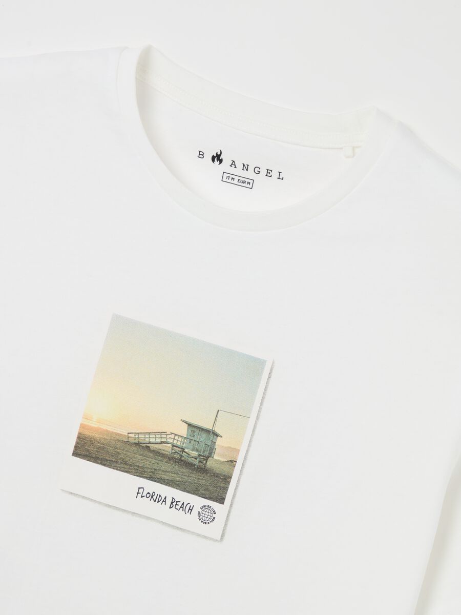 White T-shirt with Florida Beach print_5