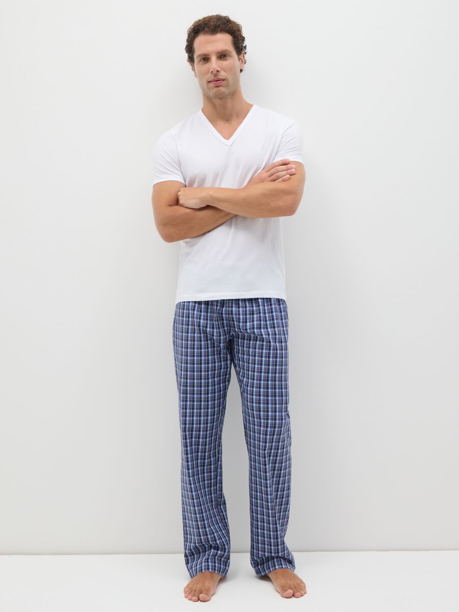 Pure Cotton Blue Regular Fit Pyjama Trousers_0