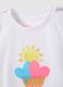 White stretch cotton T-shirt for girls with ice cream print_2