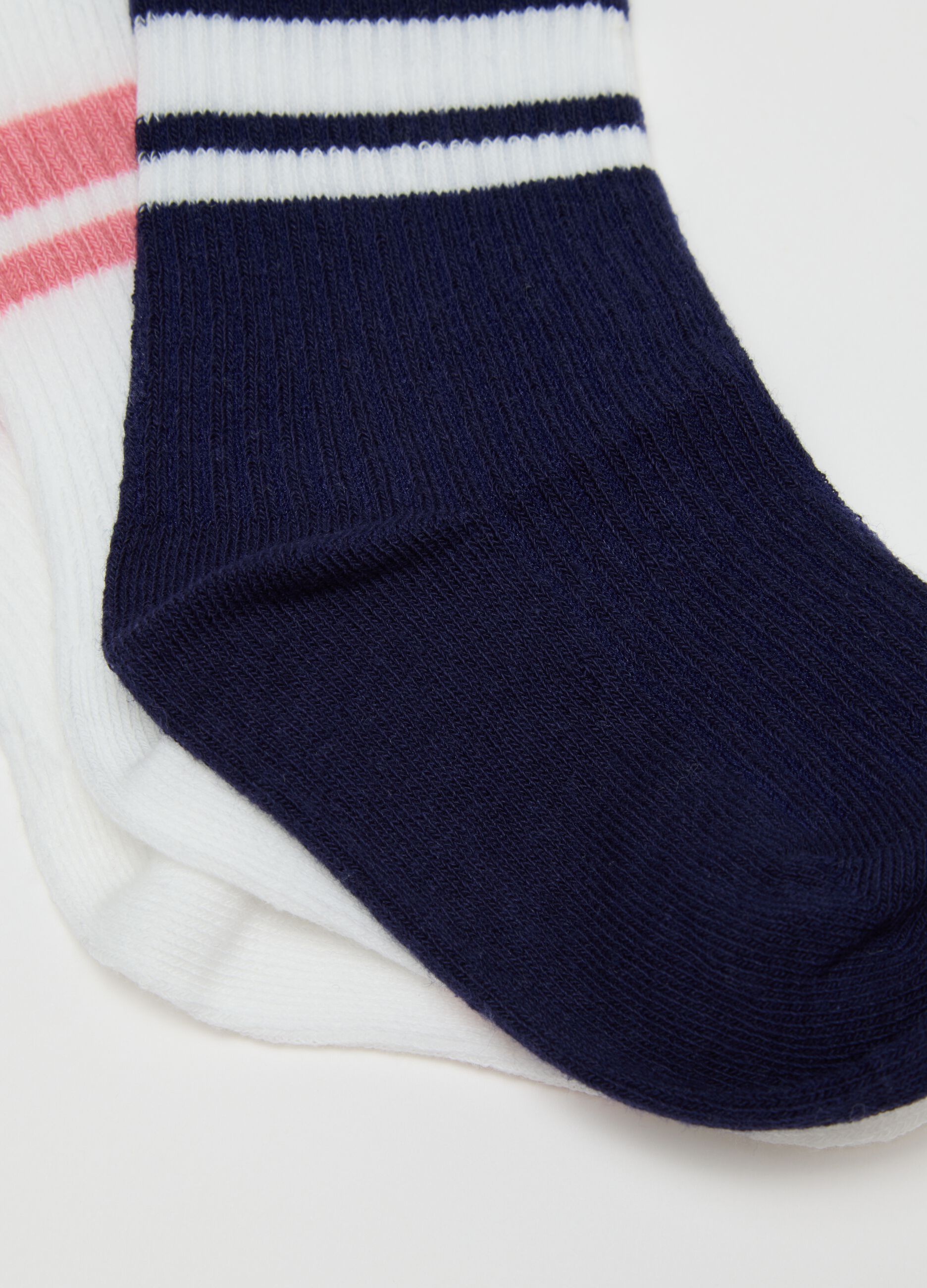 Girls' multicoloured cotton stretch socks tripack