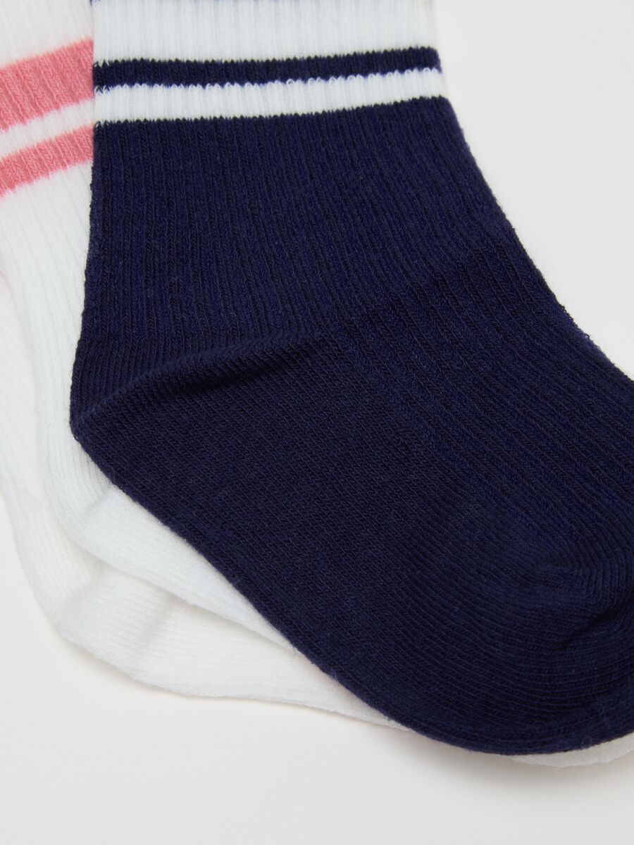Girls' multicoloured cotton stretch socks tripack_2