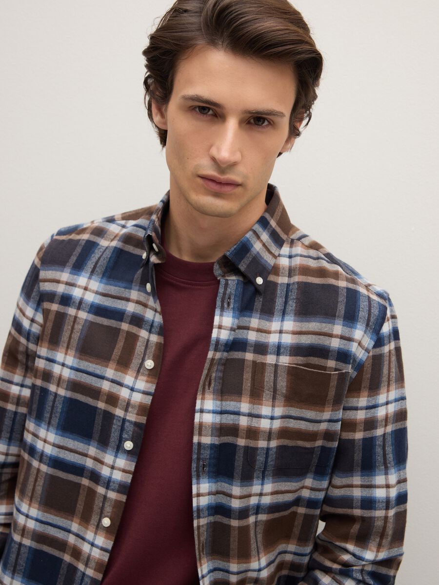 Multicoloured checked pure cotton regular fit shirt_3