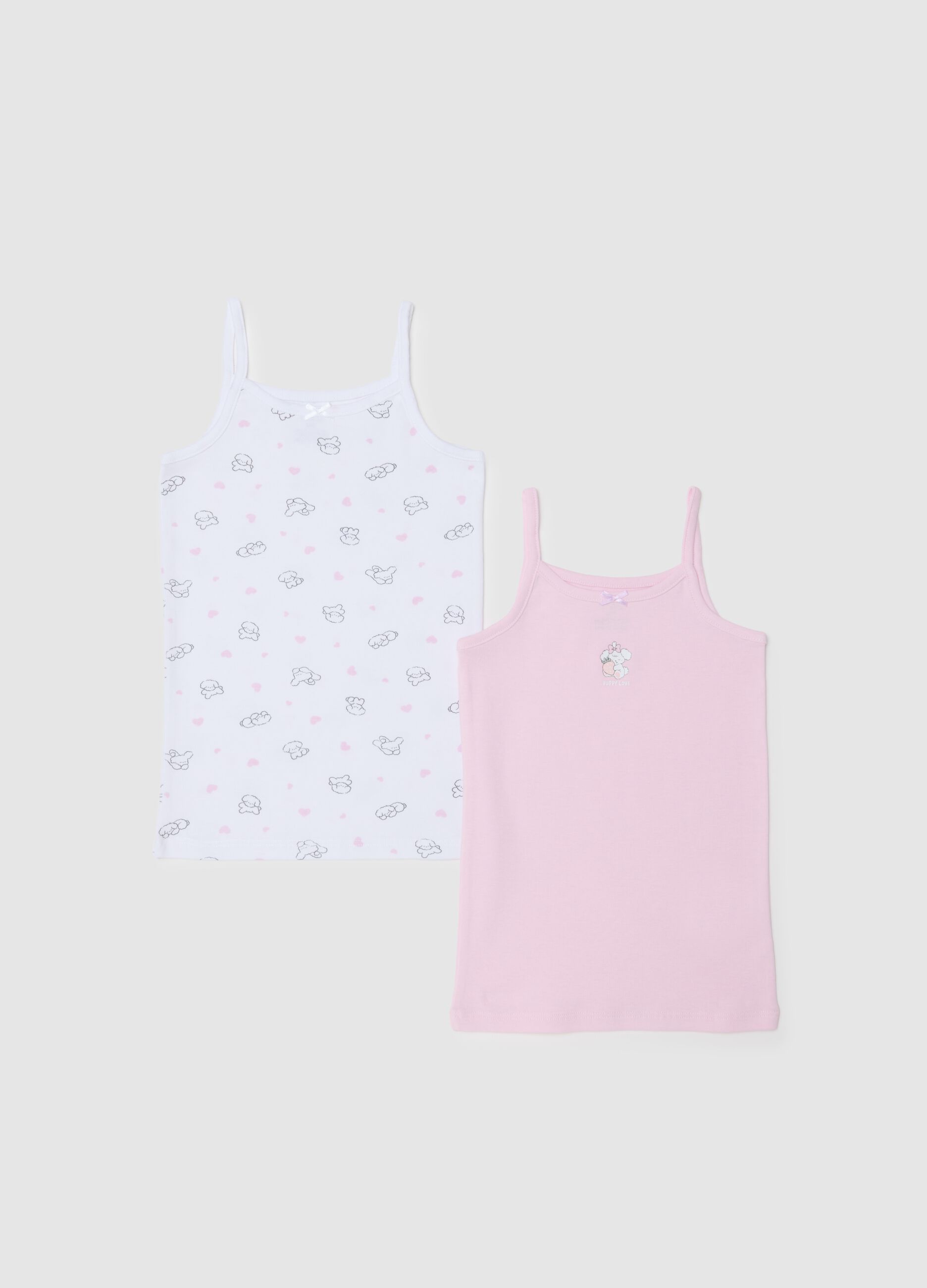 Multipack colourful pure cotton vests for girls, regular fit