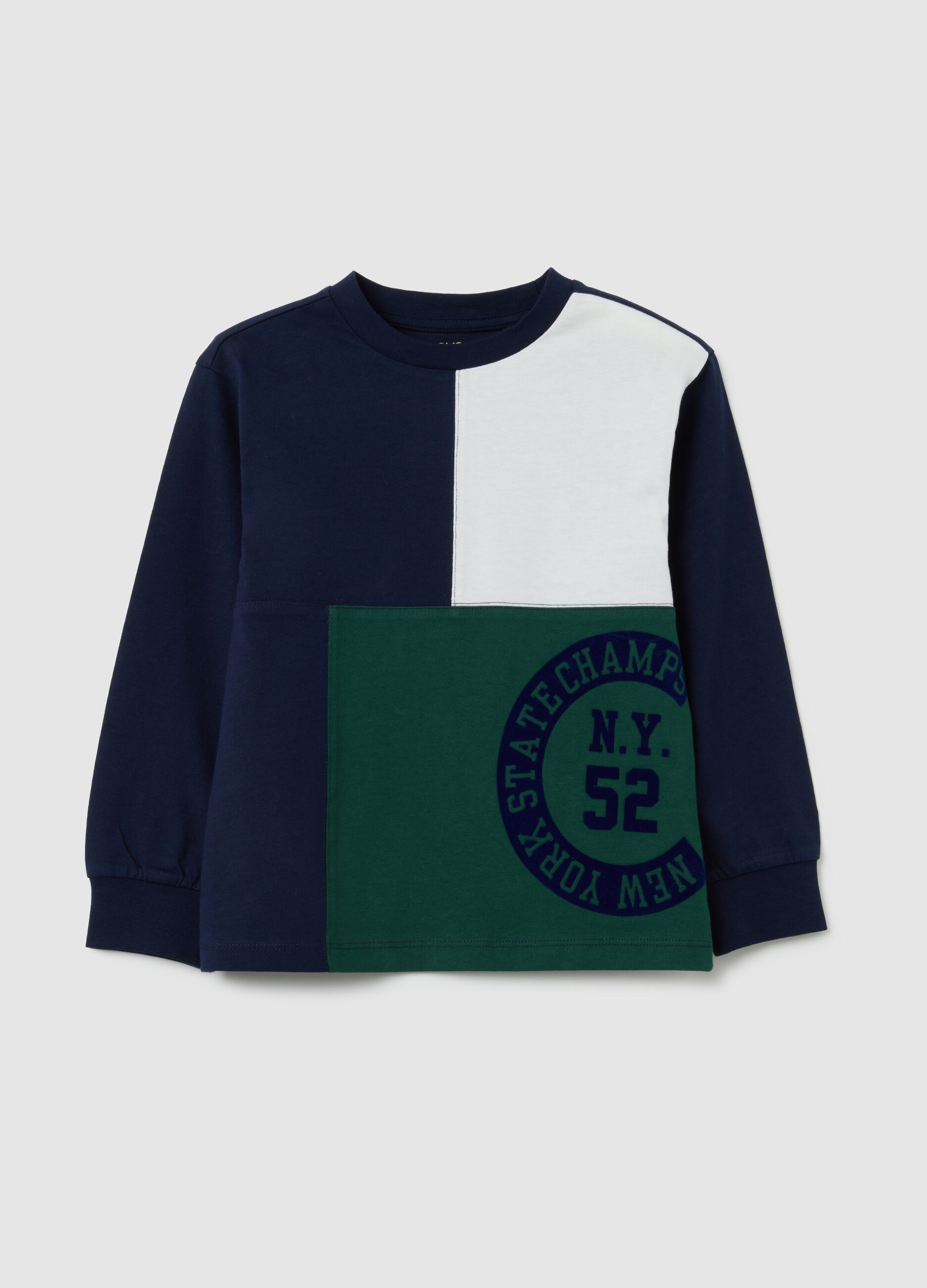 T-shirt da bambino in puro cotone multicolor regular fit