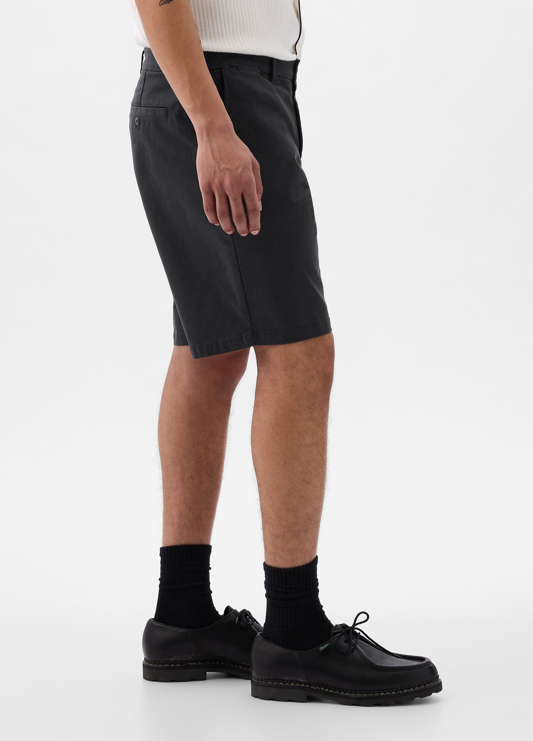 Relaxed-fit Bermuda shorts in stretch cotton