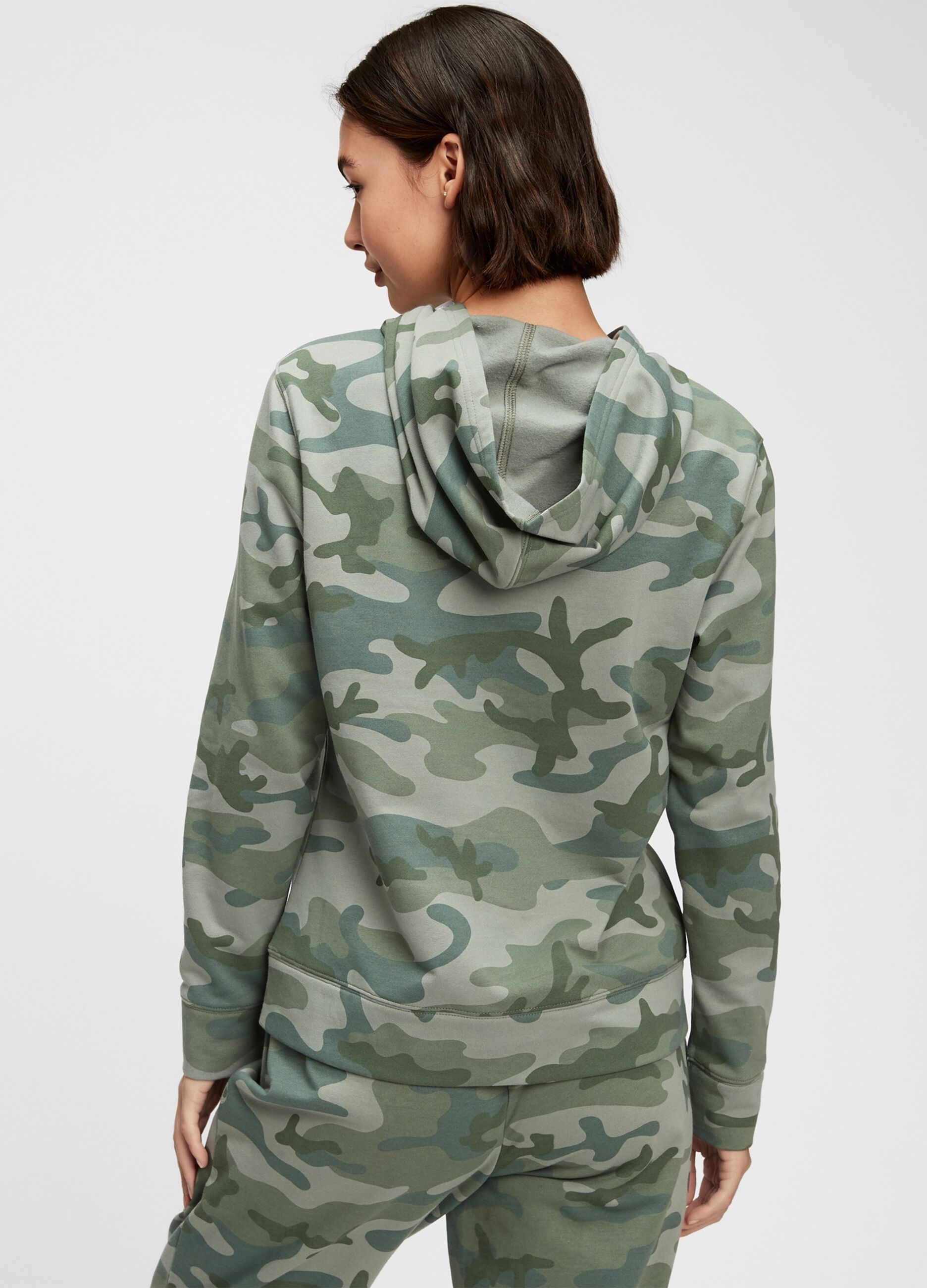 Camo hoodie with embroidered logo