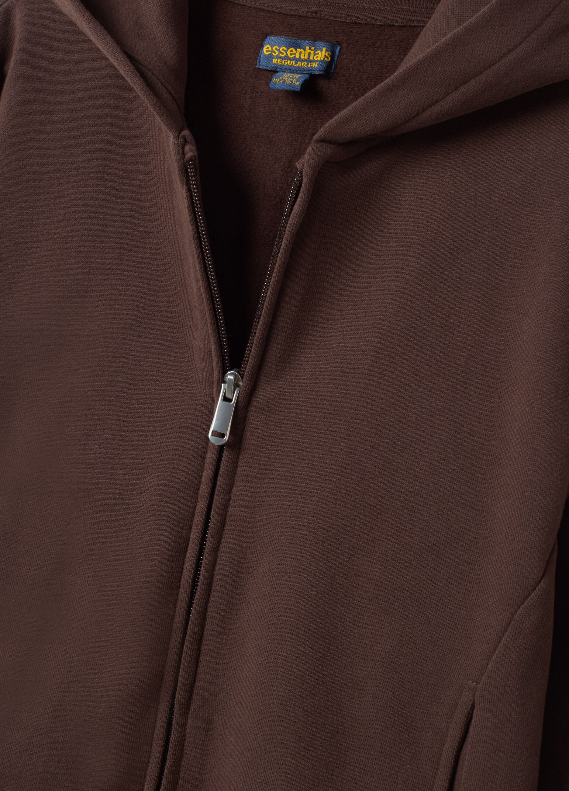Dark brown pure organic cotton crew-neck sweatshirt