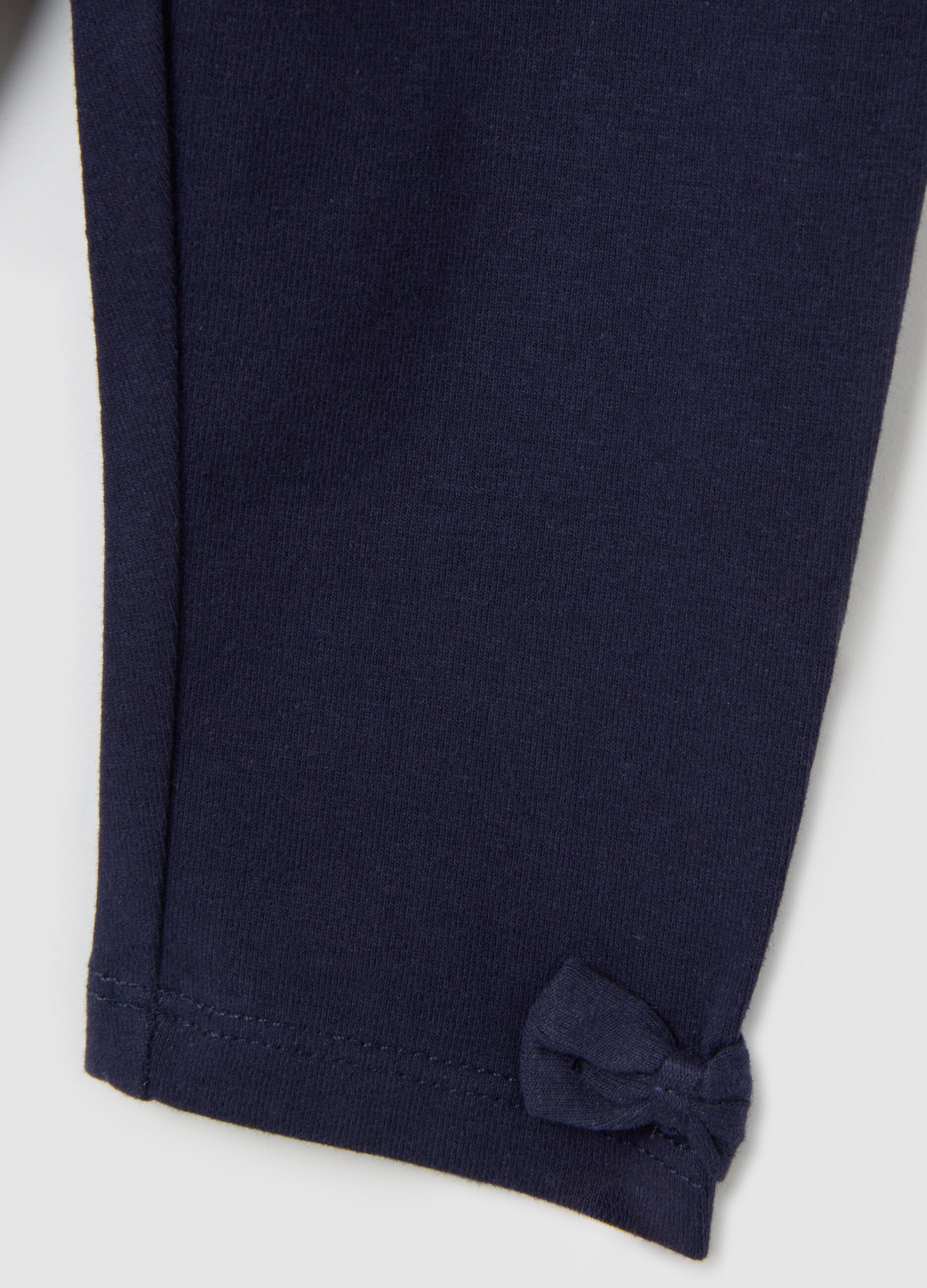 Cotton regular fit blue leggings for girls