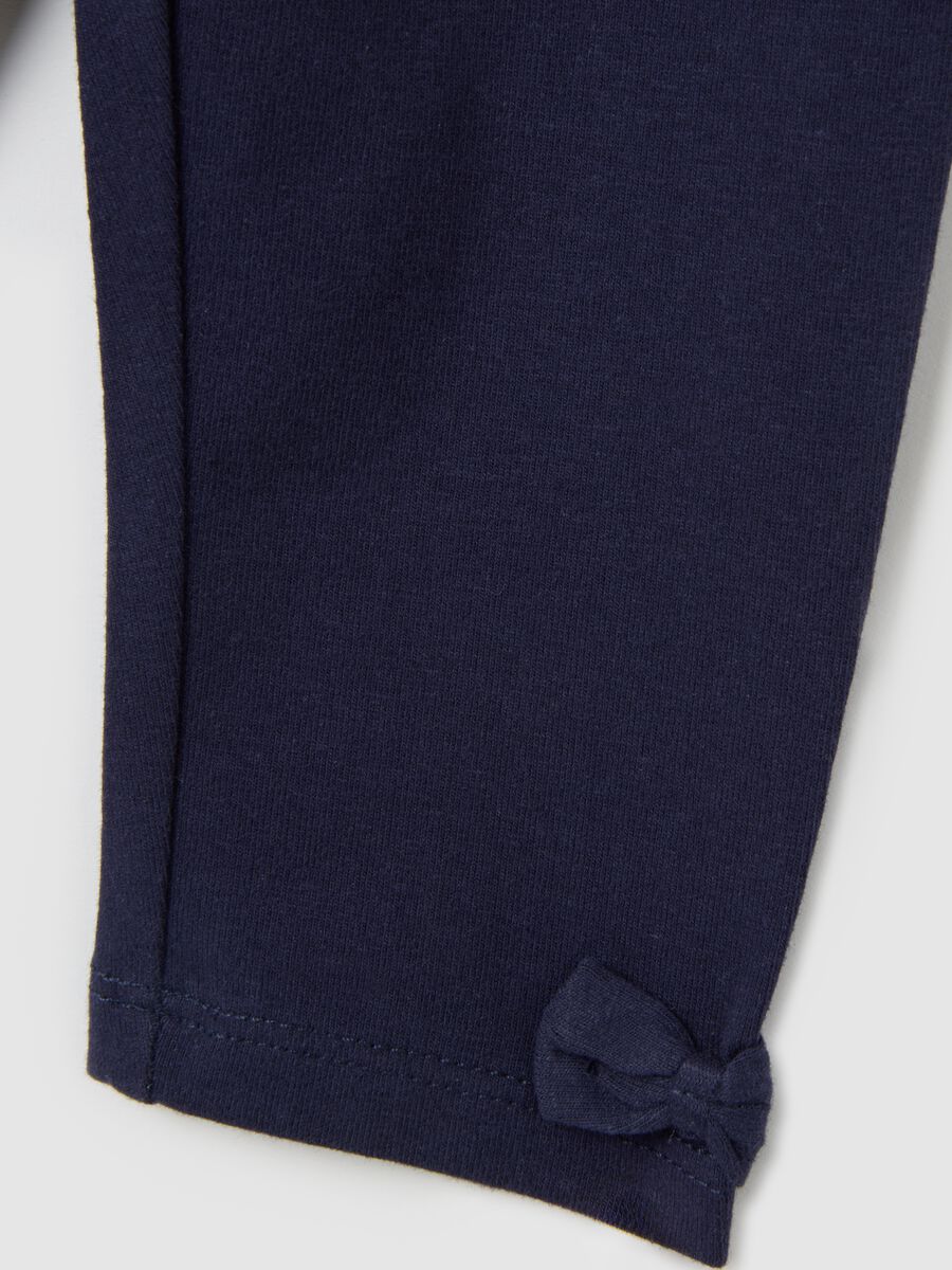 Cotton regular fit blue leggings for girls_2