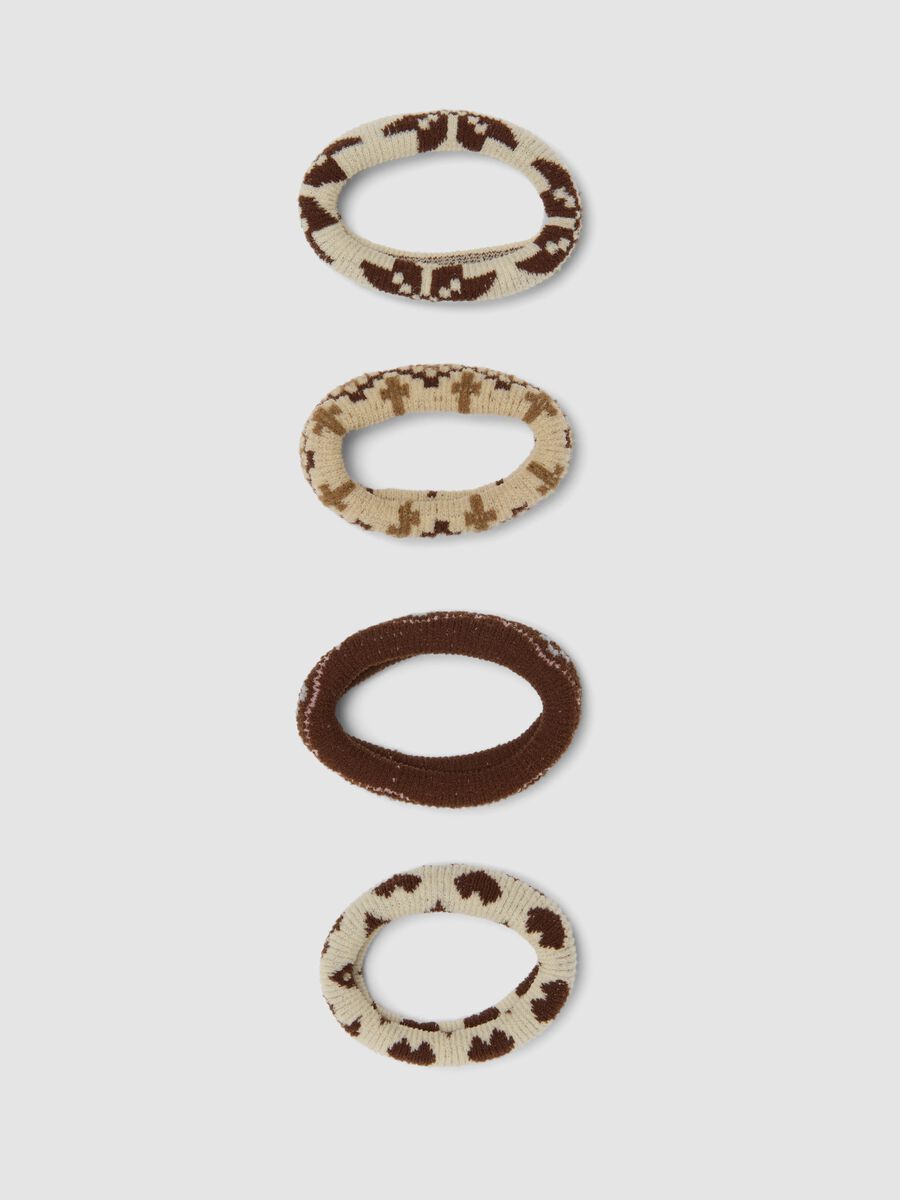 Set di elastici beige con fantasia jacquard_1
