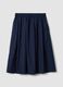 Blue pure cotton midi skirt_0