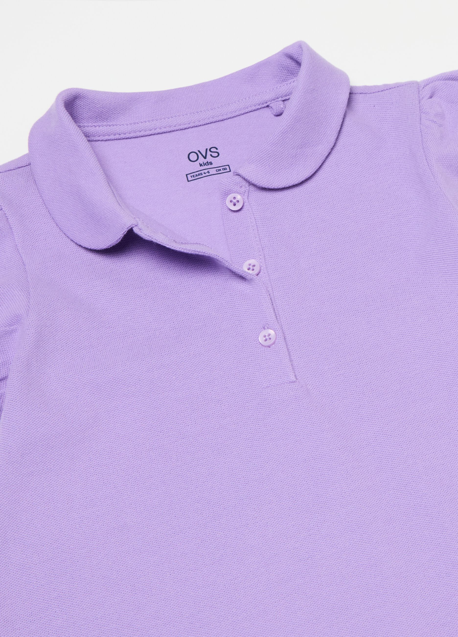 Cotton piquet polo shirt with frill