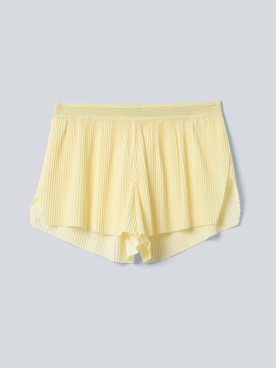 Shorts plissettati sportivi gialli in tessuto elasticizzato rimovibili ALTAVIA COURT_6