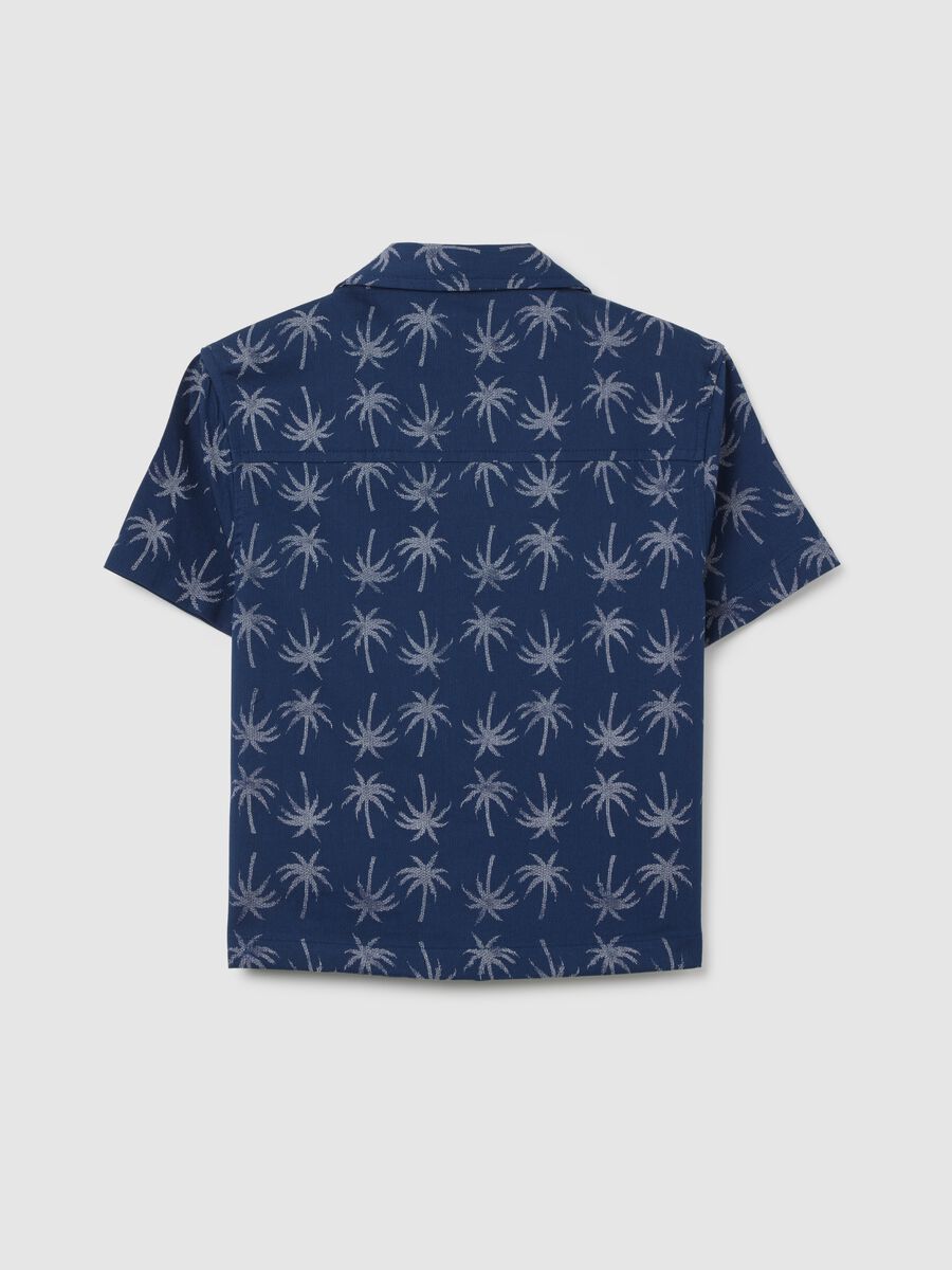 Camicia a maniche corte da bambino in puro cotone multicolor regular fit_1