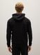 Black Cotton Blend Regular Fit Hoodie with Zip_3