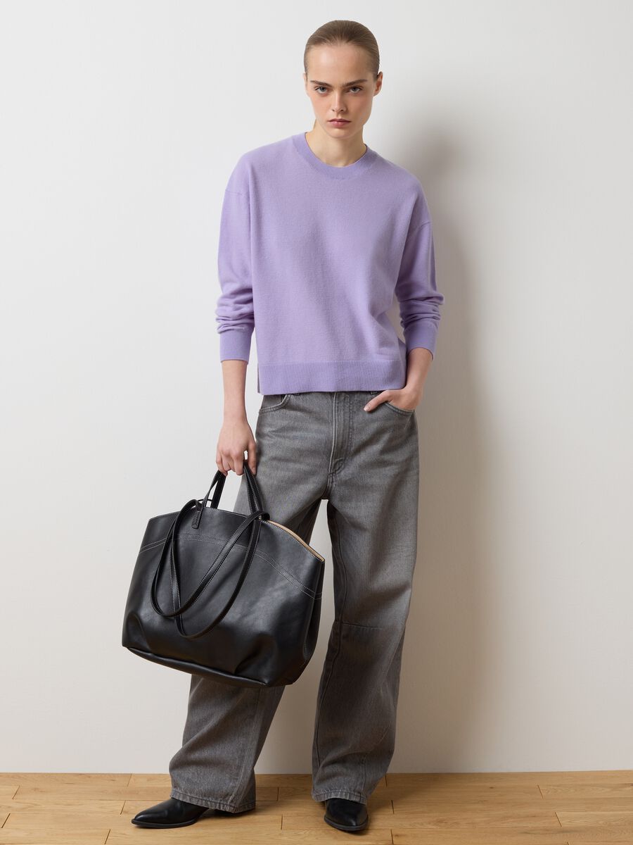 Purple Pure Wool Regular Fit Jumper_2