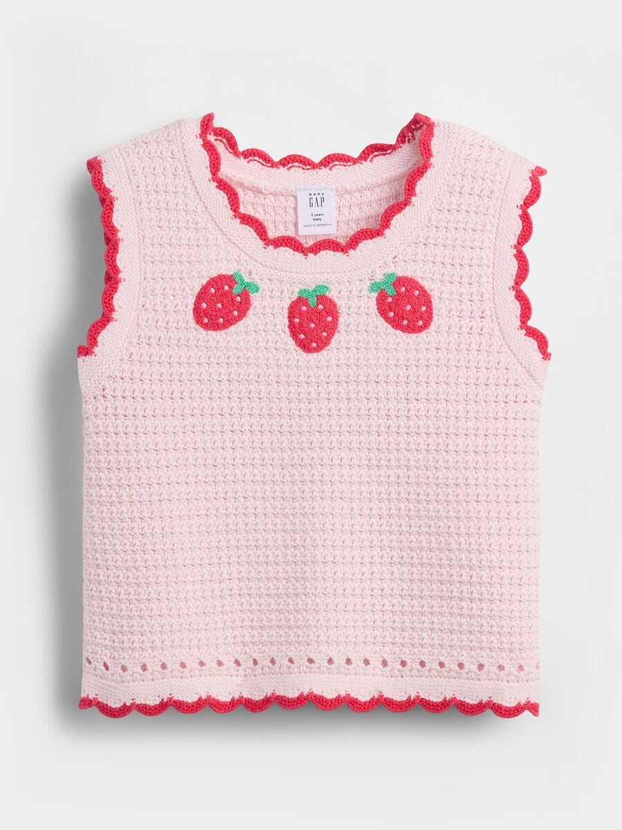 Pure cotton crochet tank top_0
