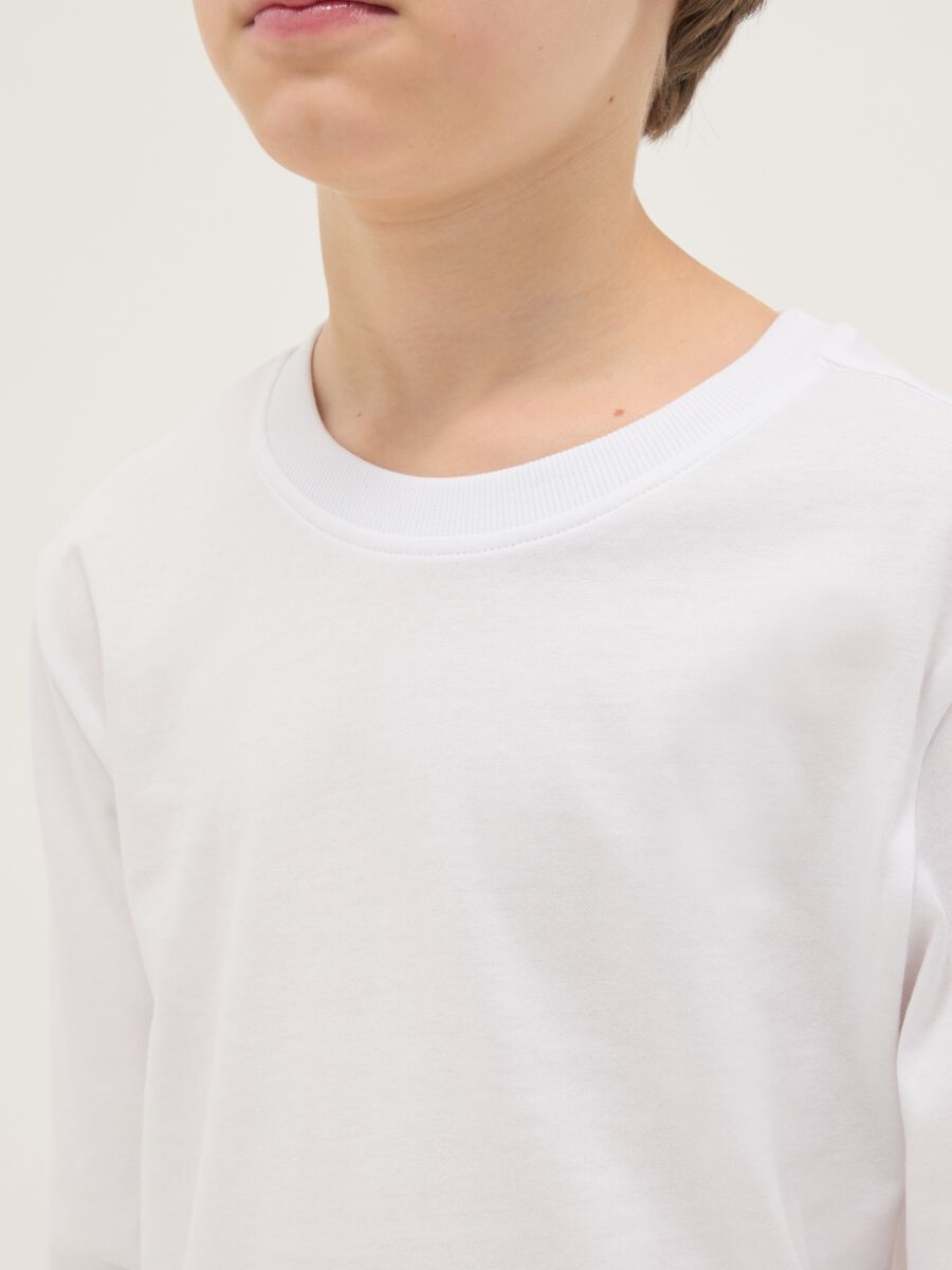 T-shirt in puro cotone bianca regular fit per ragazzo_2