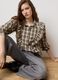 Camicia a quadri multicolor con volant in puro cotone regular fit _0