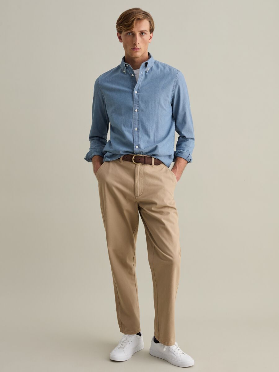 Regular-fit shirt in chambray cotton_1