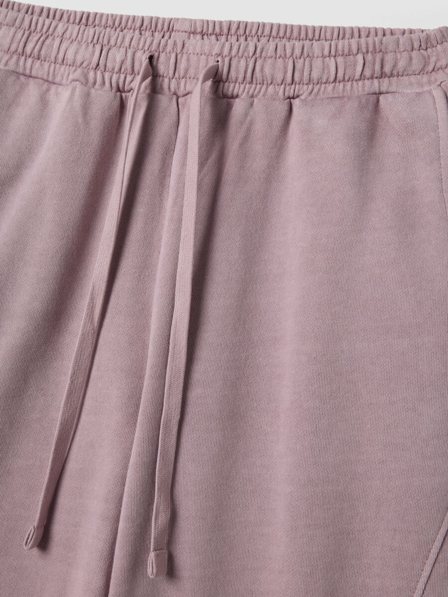Pink wide leg pure cotton jogger trousers_1