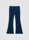 Girls' Blue Denim Cotton Flare Jeggings_3