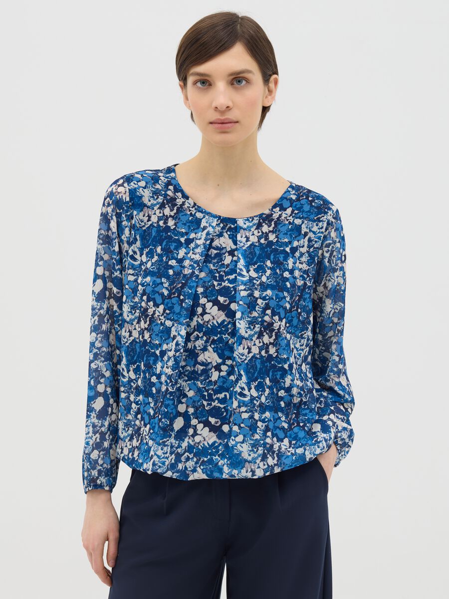 Blue blouse with print_0