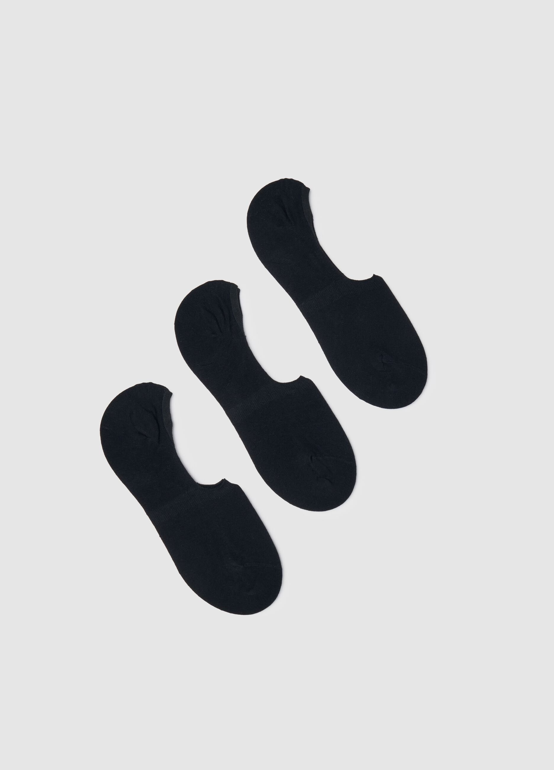 Three-pack black stretch pop socks