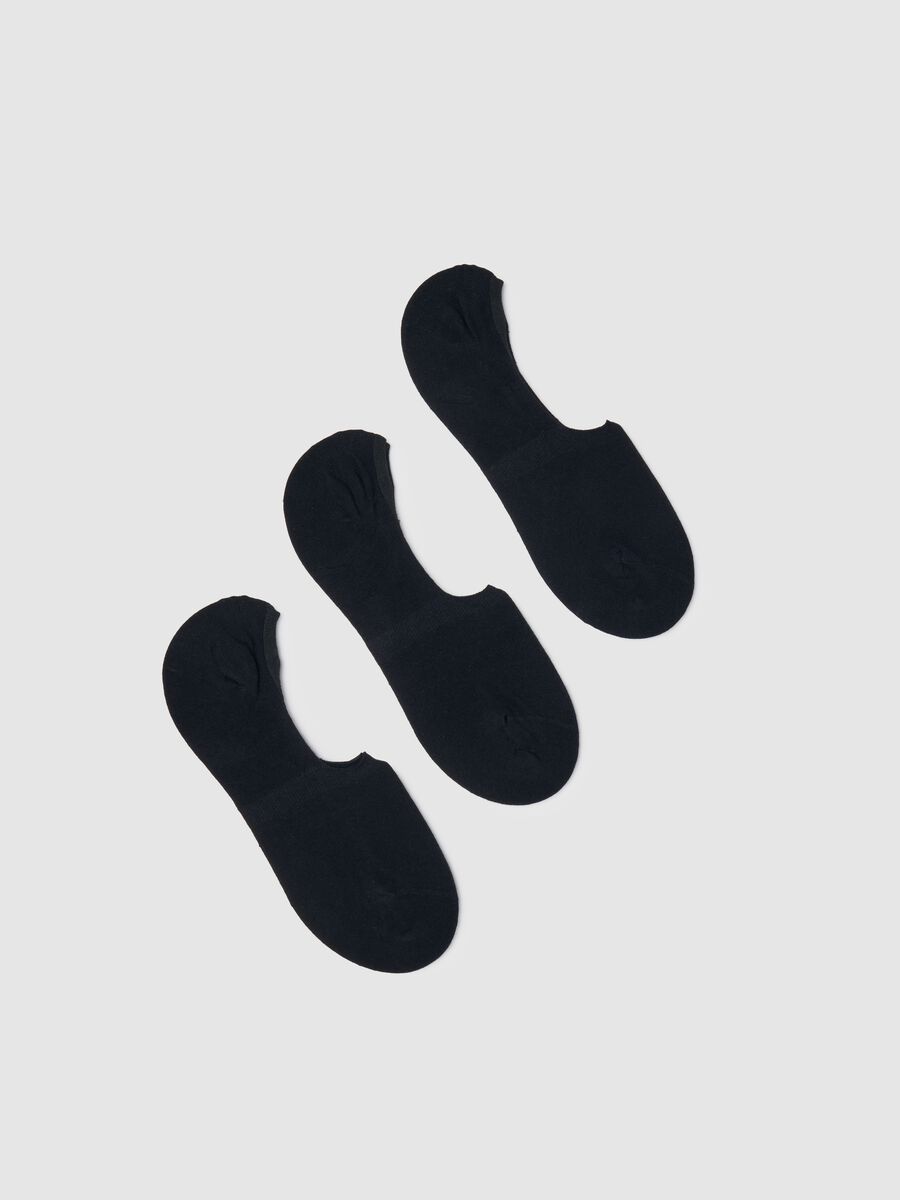 Three-pack black stretch pop socks_0