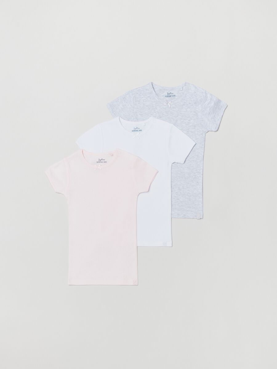 Tripack t-shirt intime con fiocchetto _0