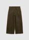 Green corduroy cotton trousers with regular fit_0