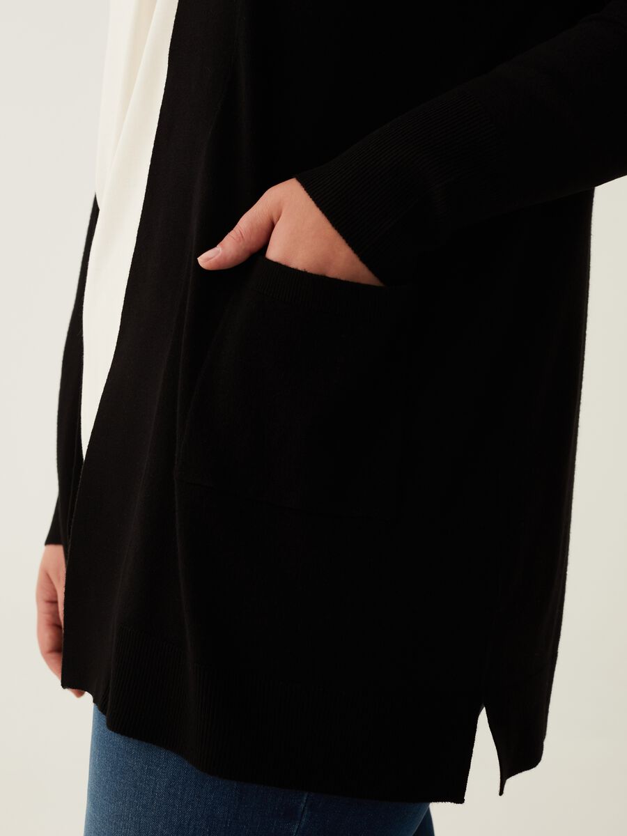 Cardigan aperto con tasche Curvy_3