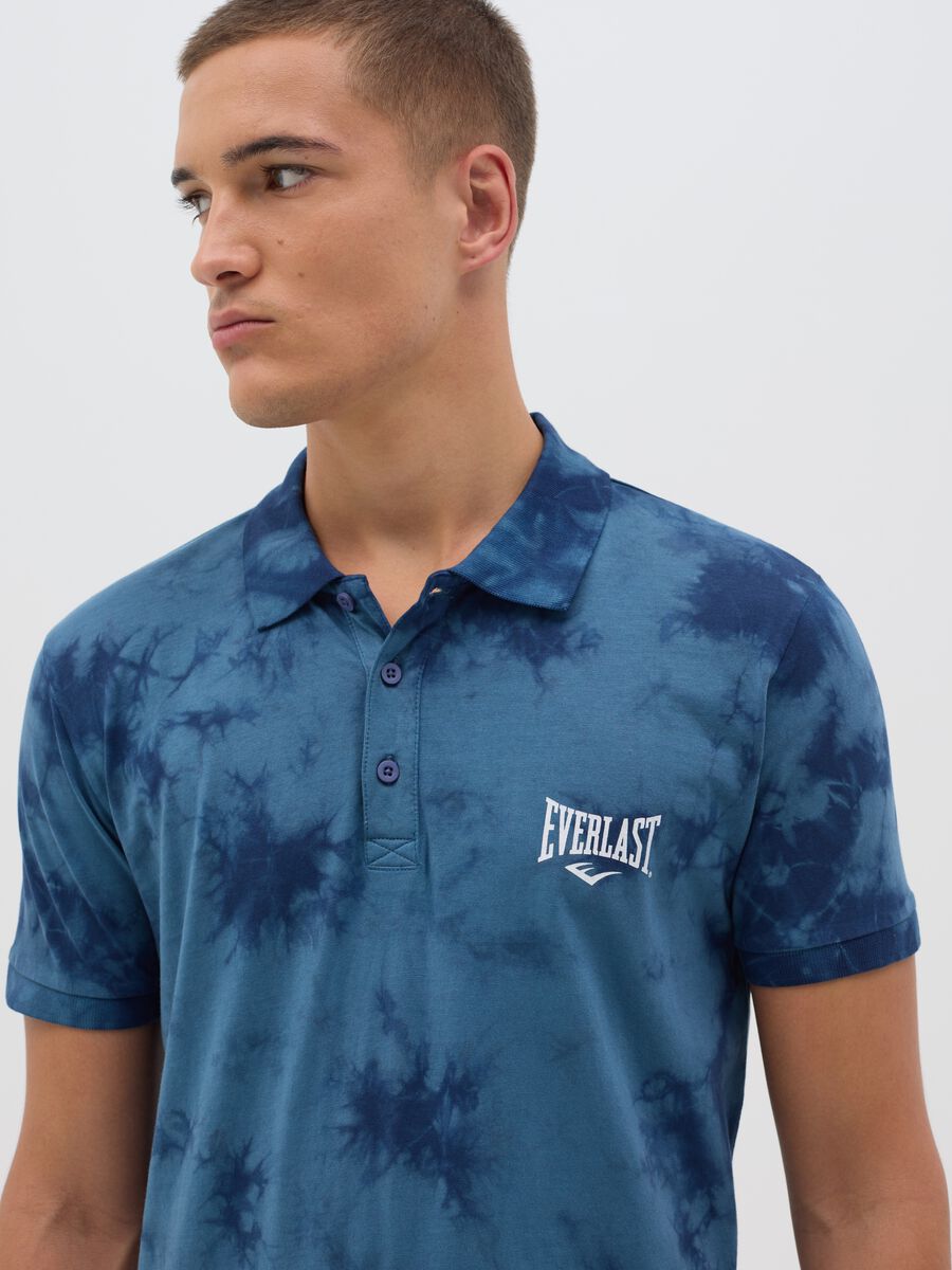Men's light blue tie-dye effect polo by Everlast_3