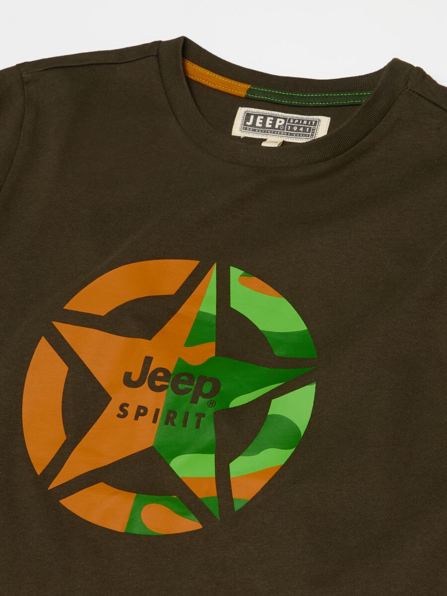T-shirt con stampa logo bicolore_2