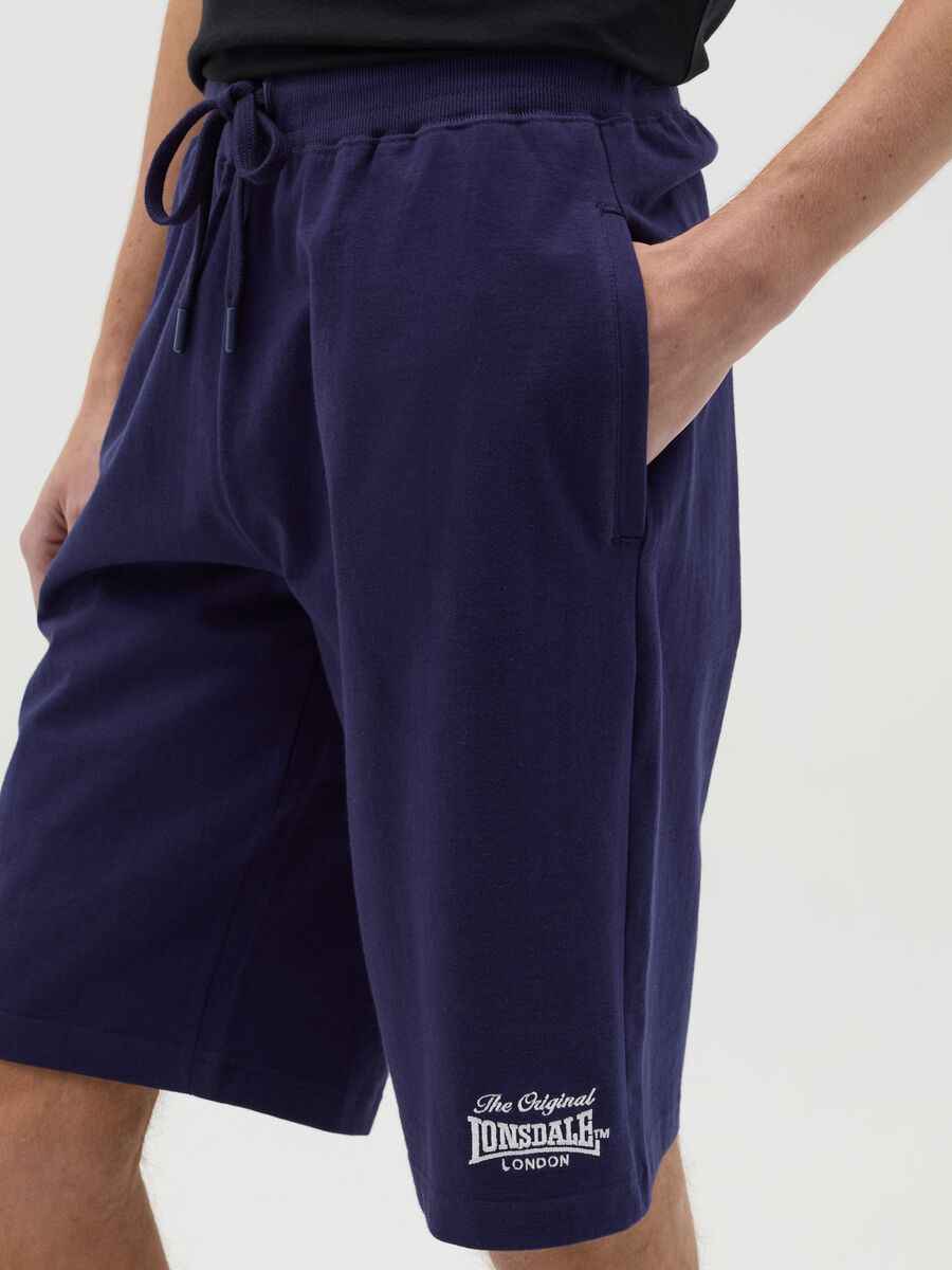 Fleece Bermuda shorts with logo embroidery_3