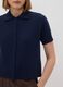 Cardigan blu in misto lana con colletto polo regular fit_2