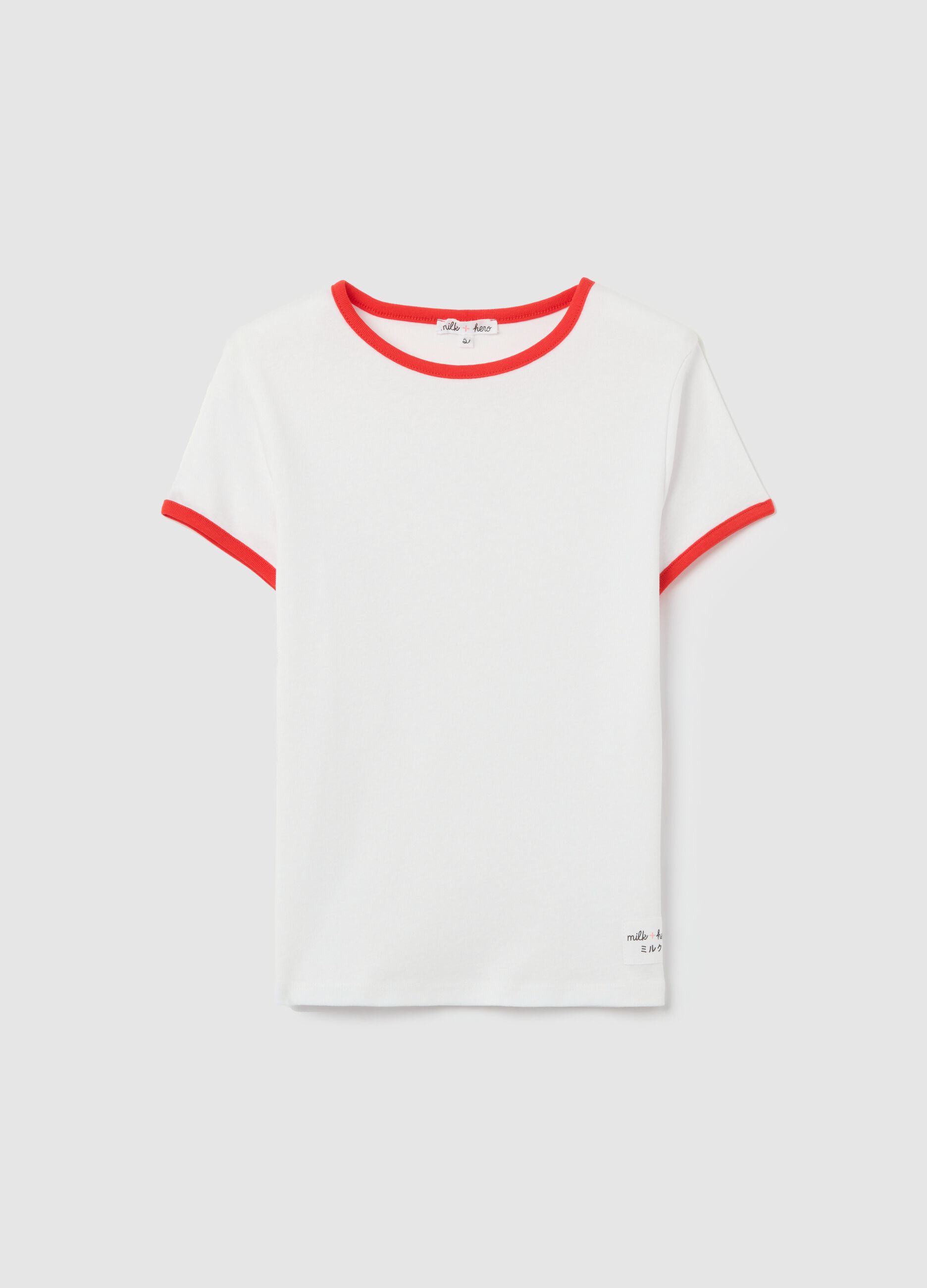 White slim-fit T-shirt in cotton
