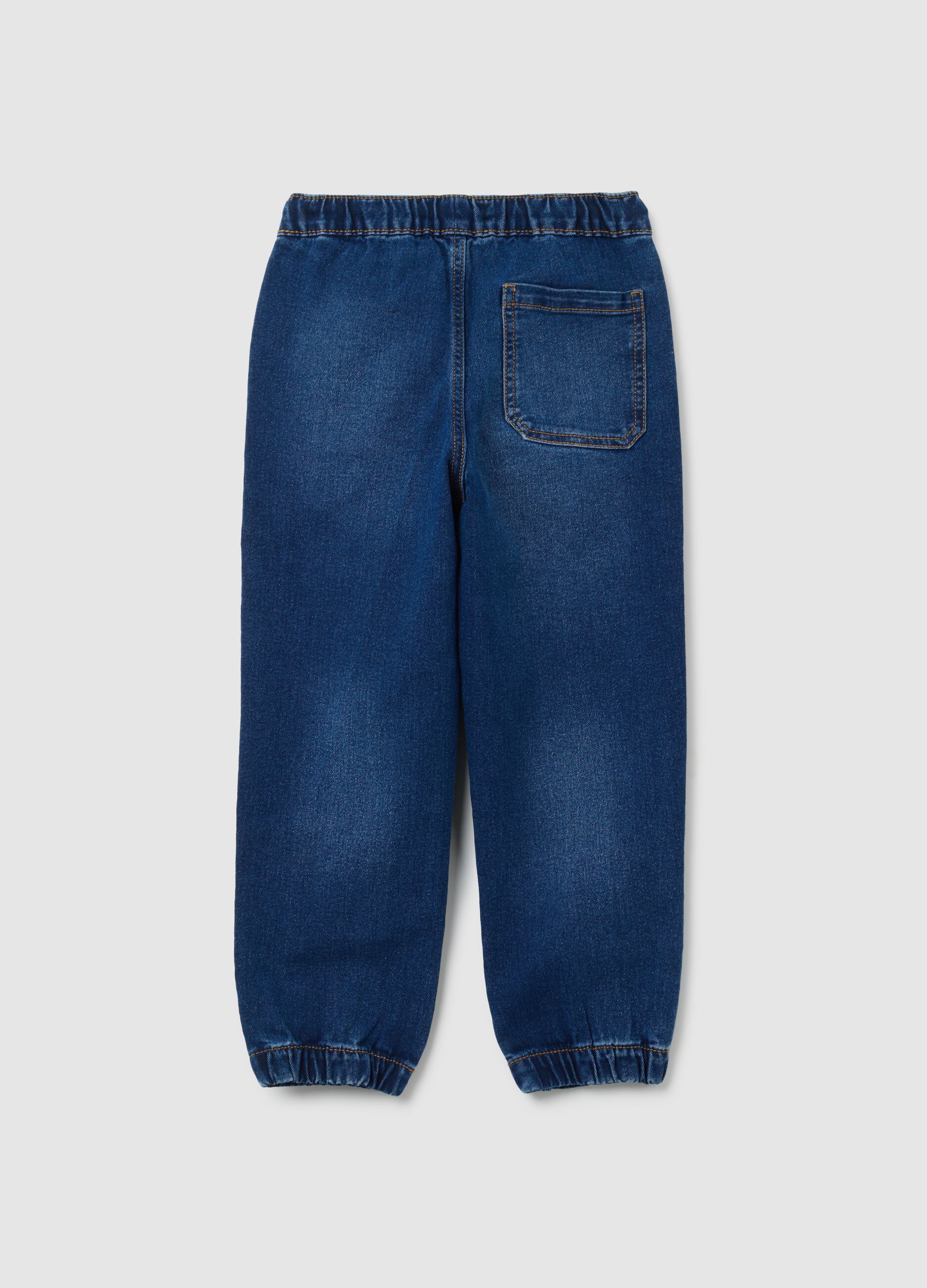 Children's Blue Relaxed Fit Cotton Blend Jog Denim