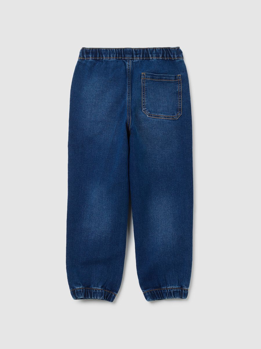 Children's Blue Relaxed Fit Cotton Blend Jog Denim_1