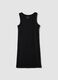 Vestito senza maniche fitted in cotone elasticizzato nero da ragazza_0