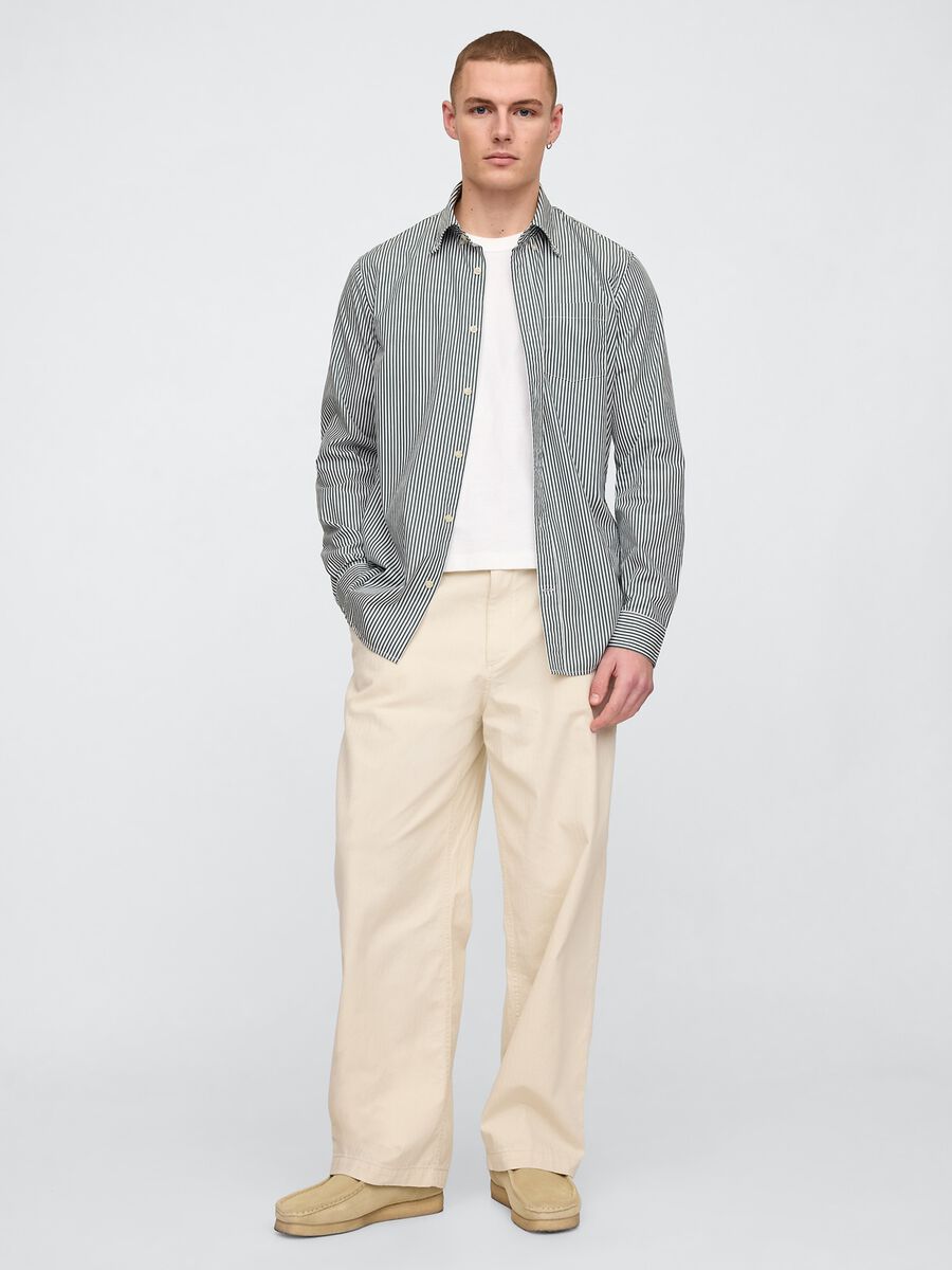 Green and white striped GAP shirt_1