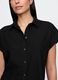 Black cropped linen and viscose shirt from Gap_3