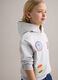 Felpa in misto cotone grigia da bambino regular fit con patch_0