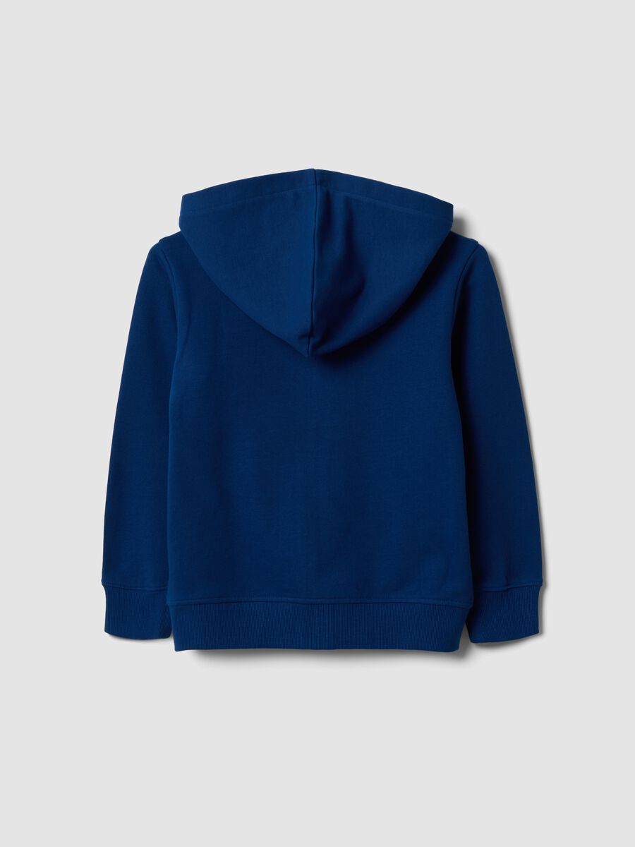 Felpa blu con cappuccio in puro cotone organico per bambino regular fit_1