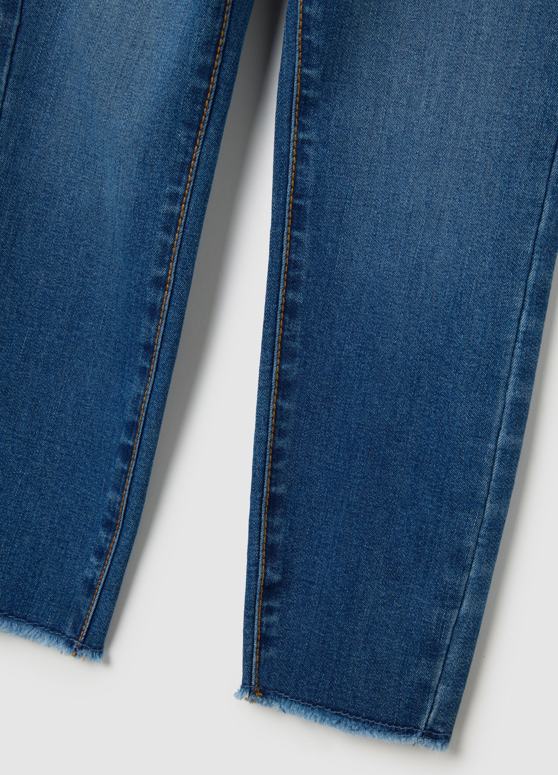 Girl's Blue Skinny Fit Denim Jeggings