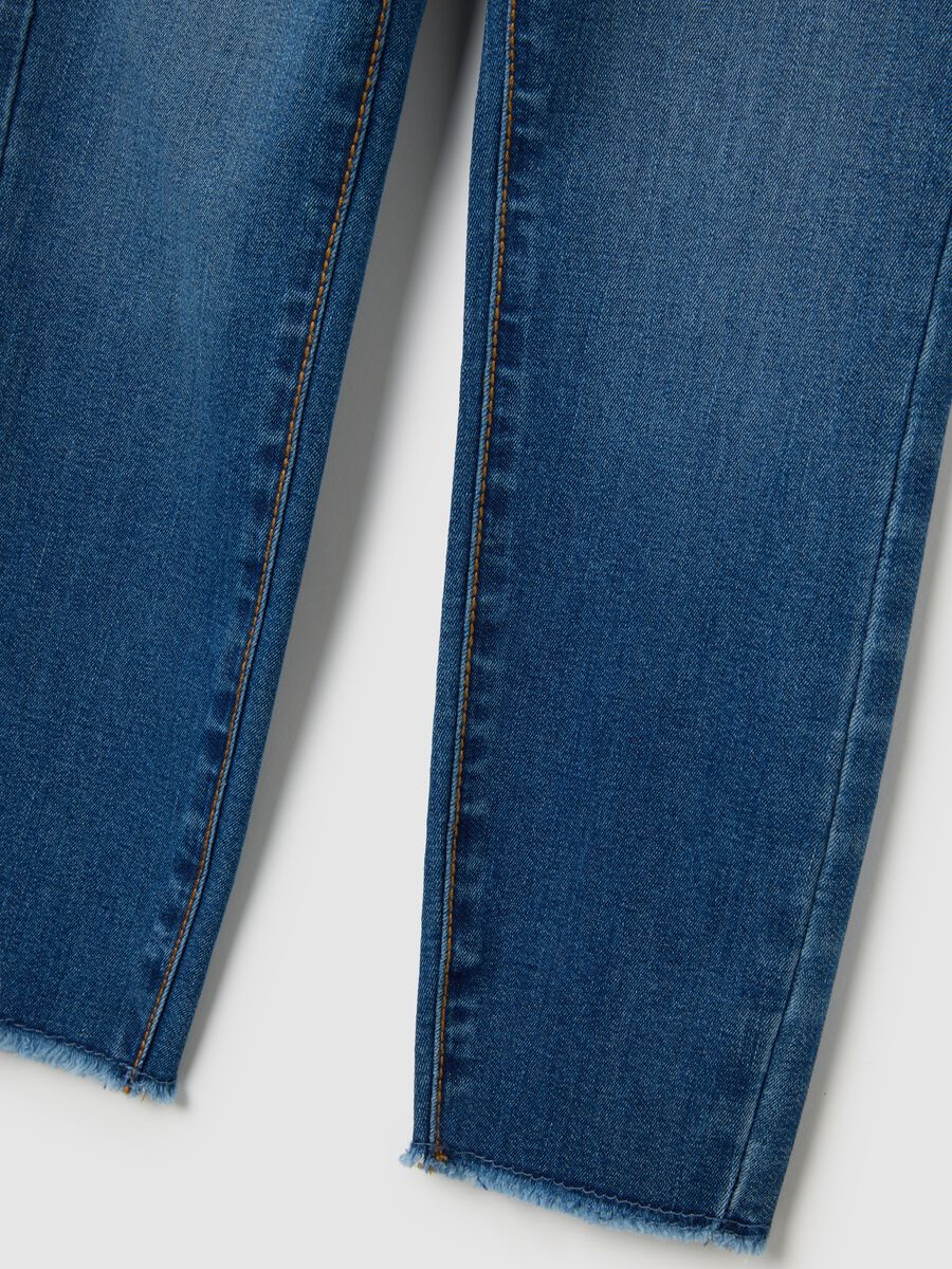 Girl's Blue Skinny Fit Denim Jeggings_2