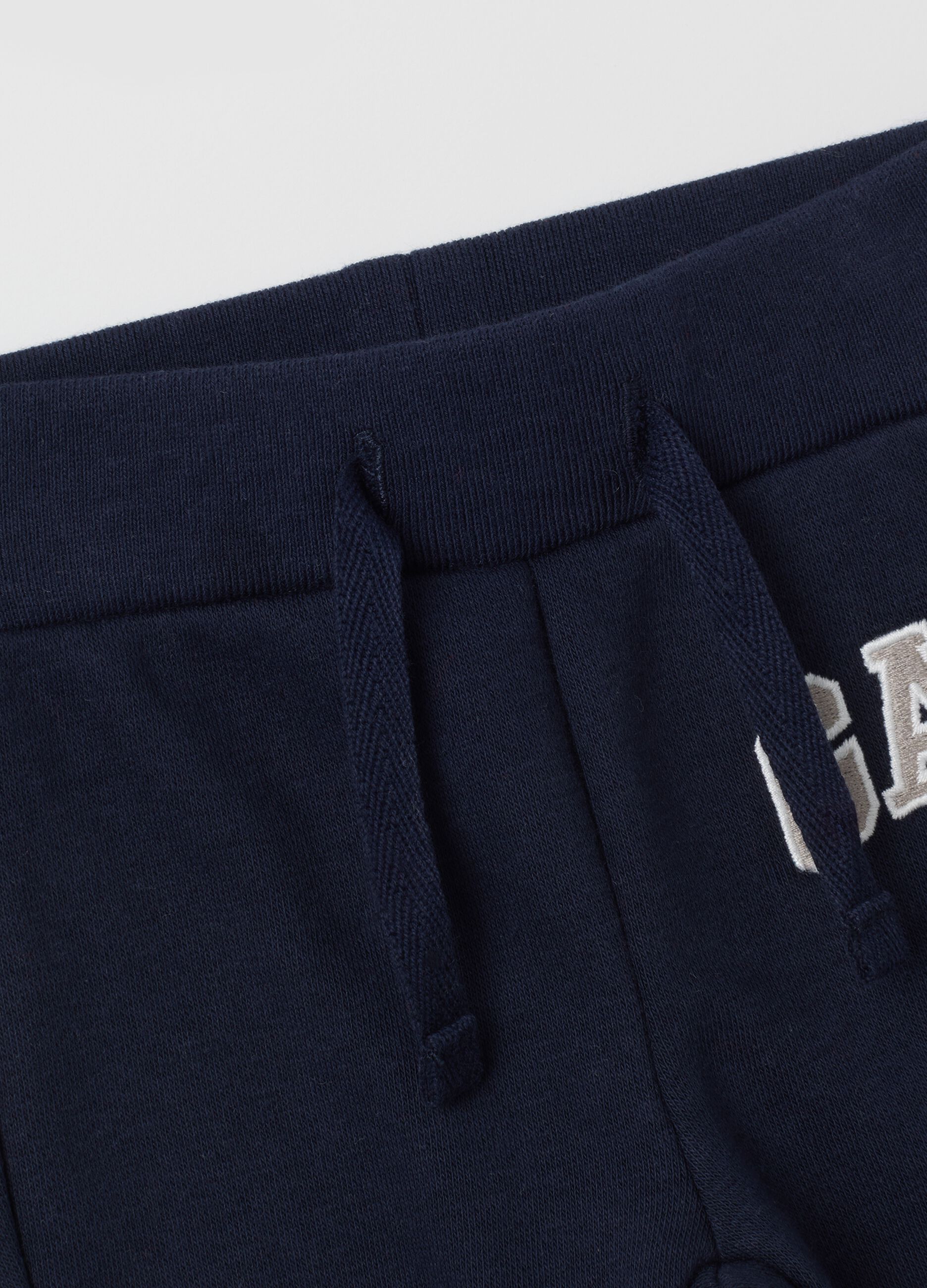 Fleece joggers with logo embroidery