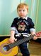 Blue pure cotton crew-neck jumper with puppy print for baby boy_0