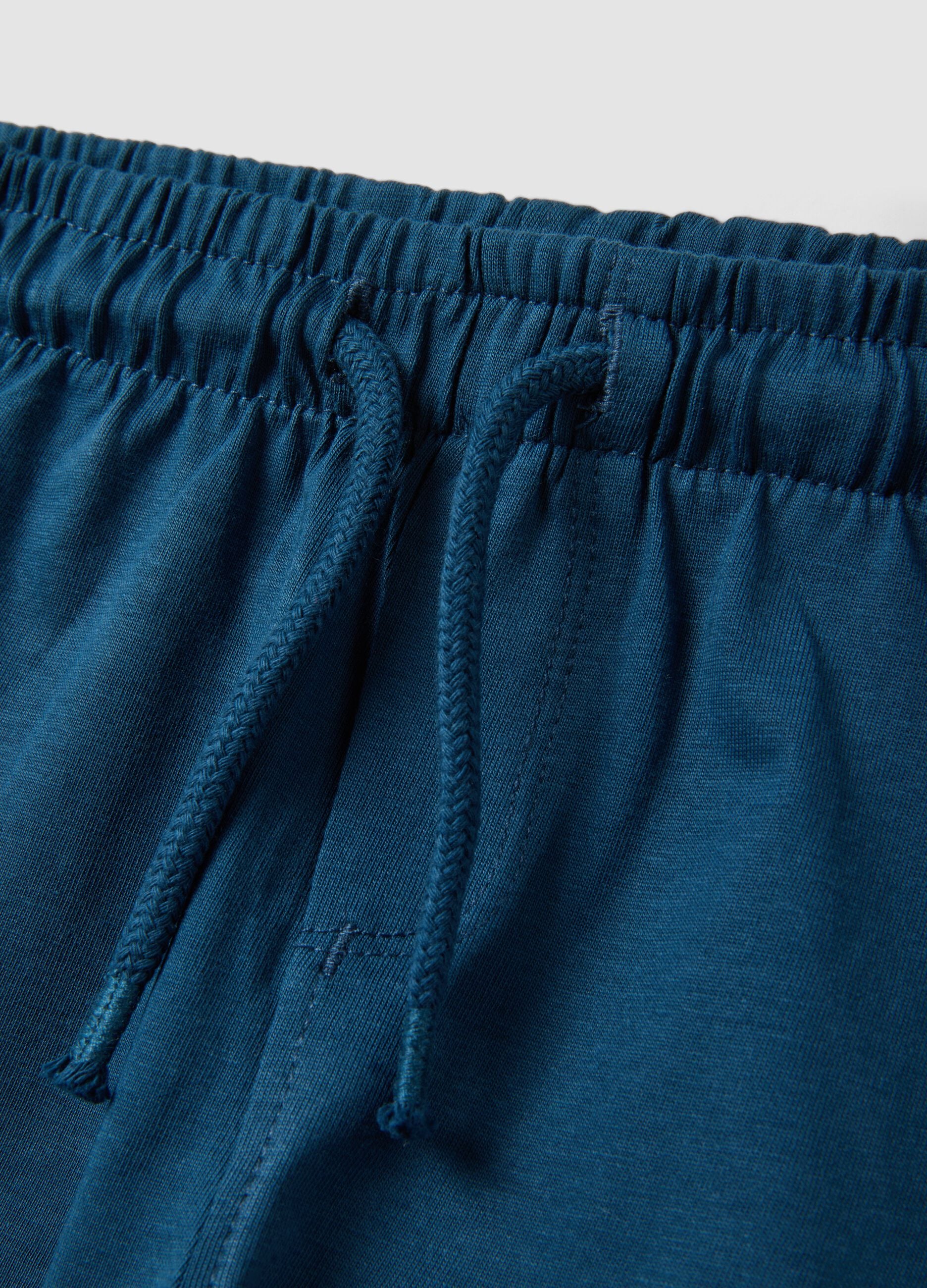 Blue pure cotton set with top and shorts